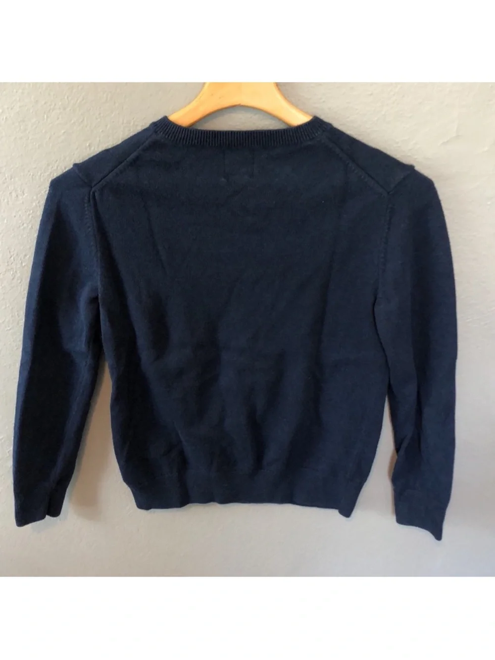 GAP Kids Navy V-Neck Long Sleeve Pullover Sweater Size Large (10)